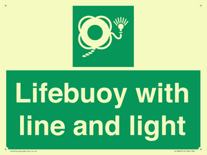 Lifebuoy with line and light